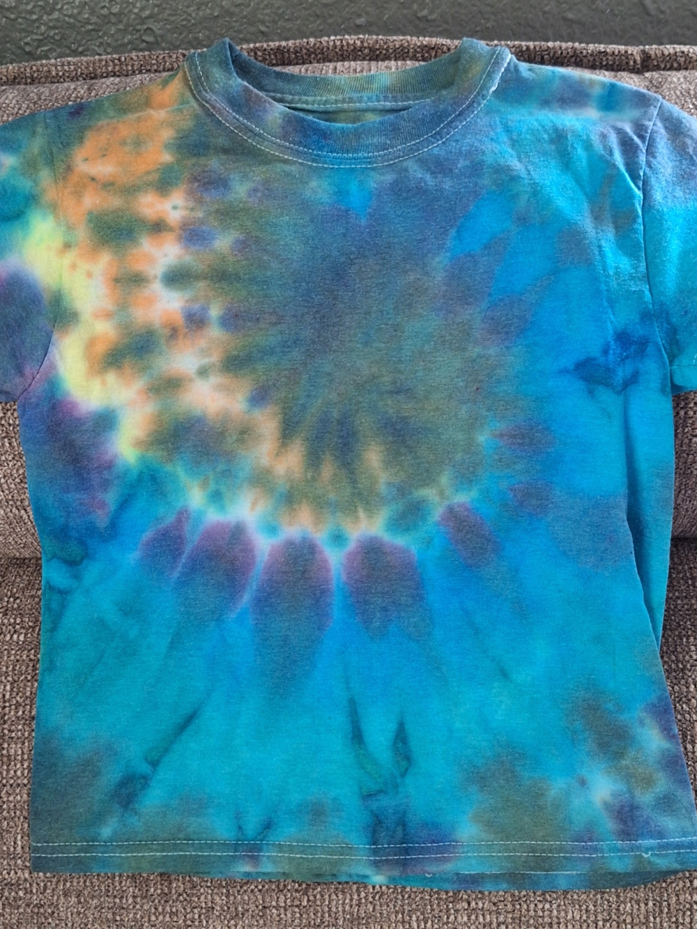Hanes Tie-Dye Short Sleeve Tee in Blue, Green, Purple, Yellow